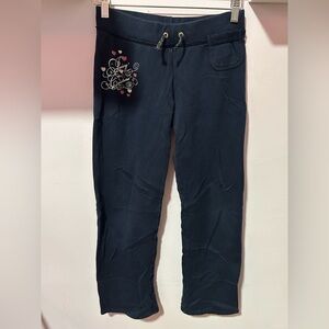 Vintage Juicy Couture Navy Sweatpants with Heart Detail